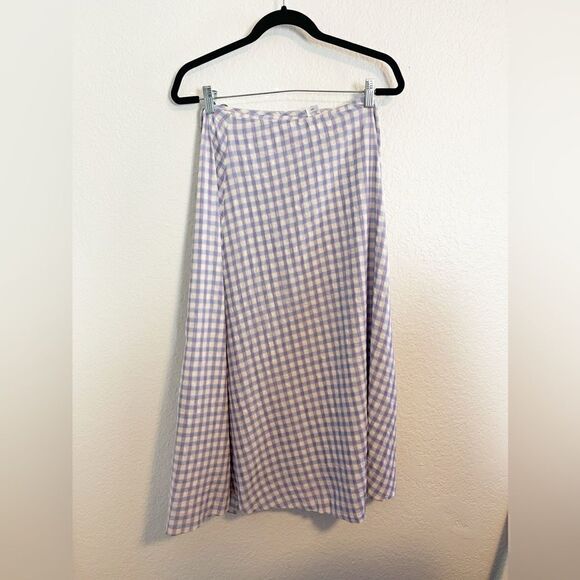 L*Space Striped Anza Wrap Skirt with lavender gingham. Small NWT - Picture 2 of 5